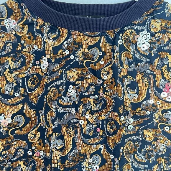 Carole Little Sport Womens Silk Sequin Sweater‎ Size 6 Glam Sparkle Disco Party - Picture 2 of 8